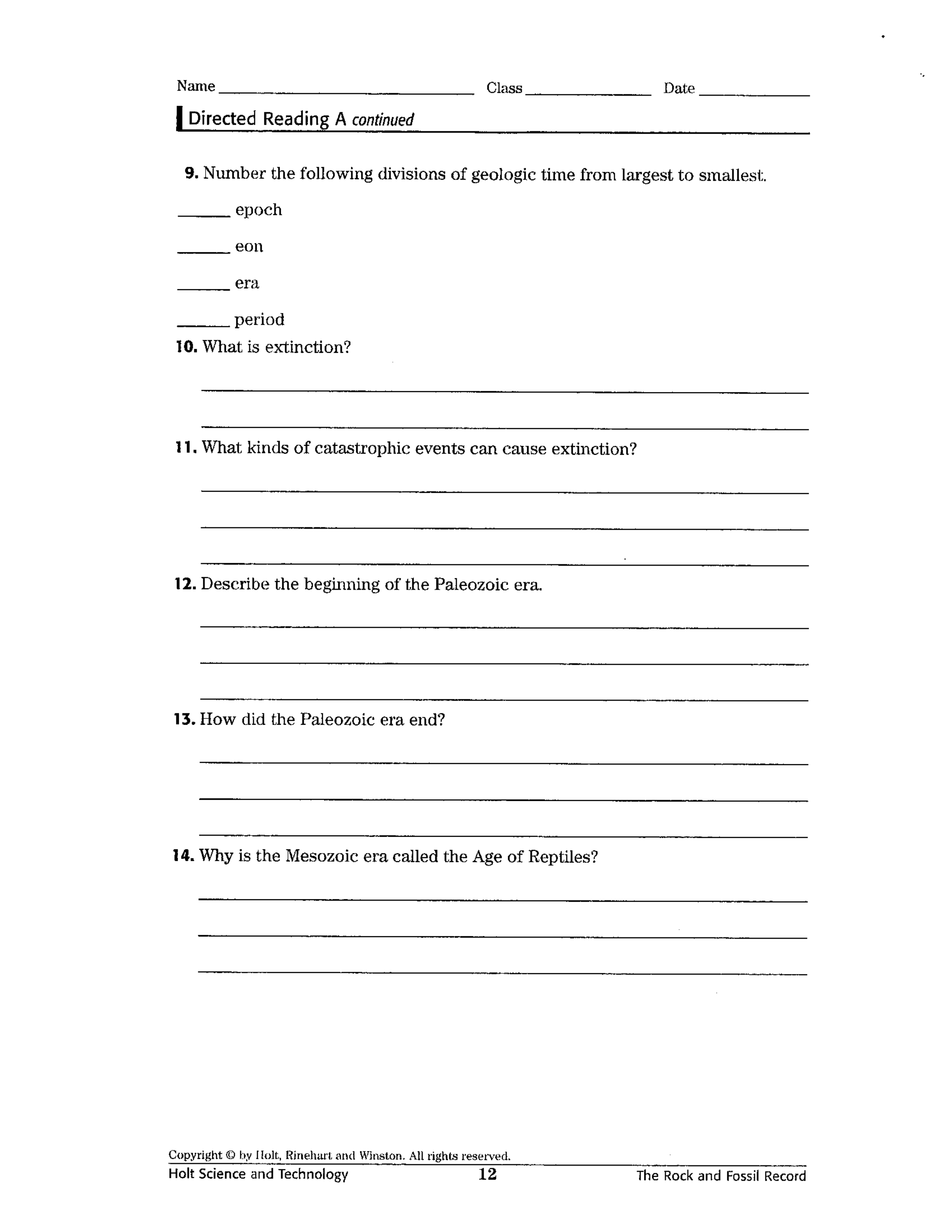 Time Marches On Worksheet Craig Fisher Library Formative