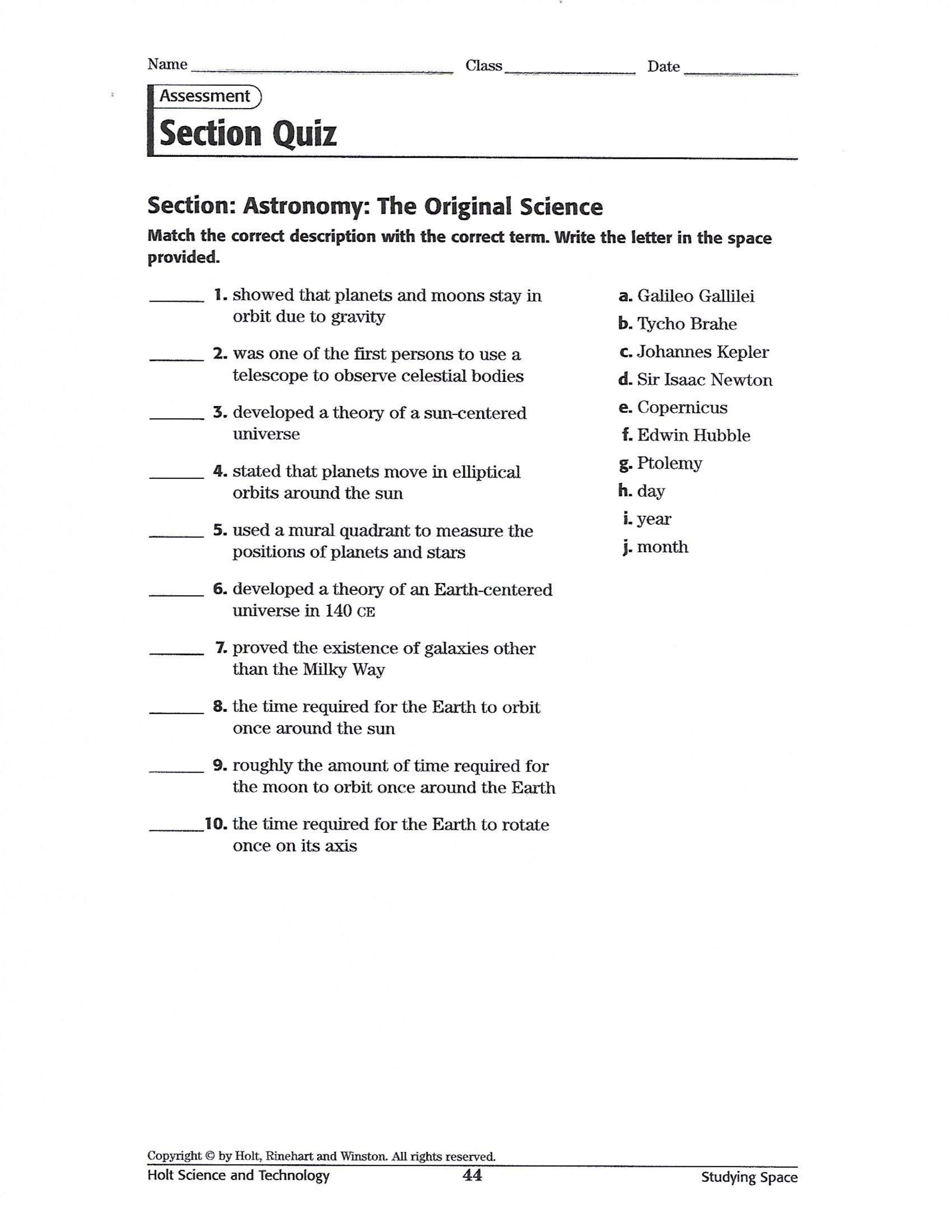 Astronomy The Original Science Quiz Craig Fisher Library Formative