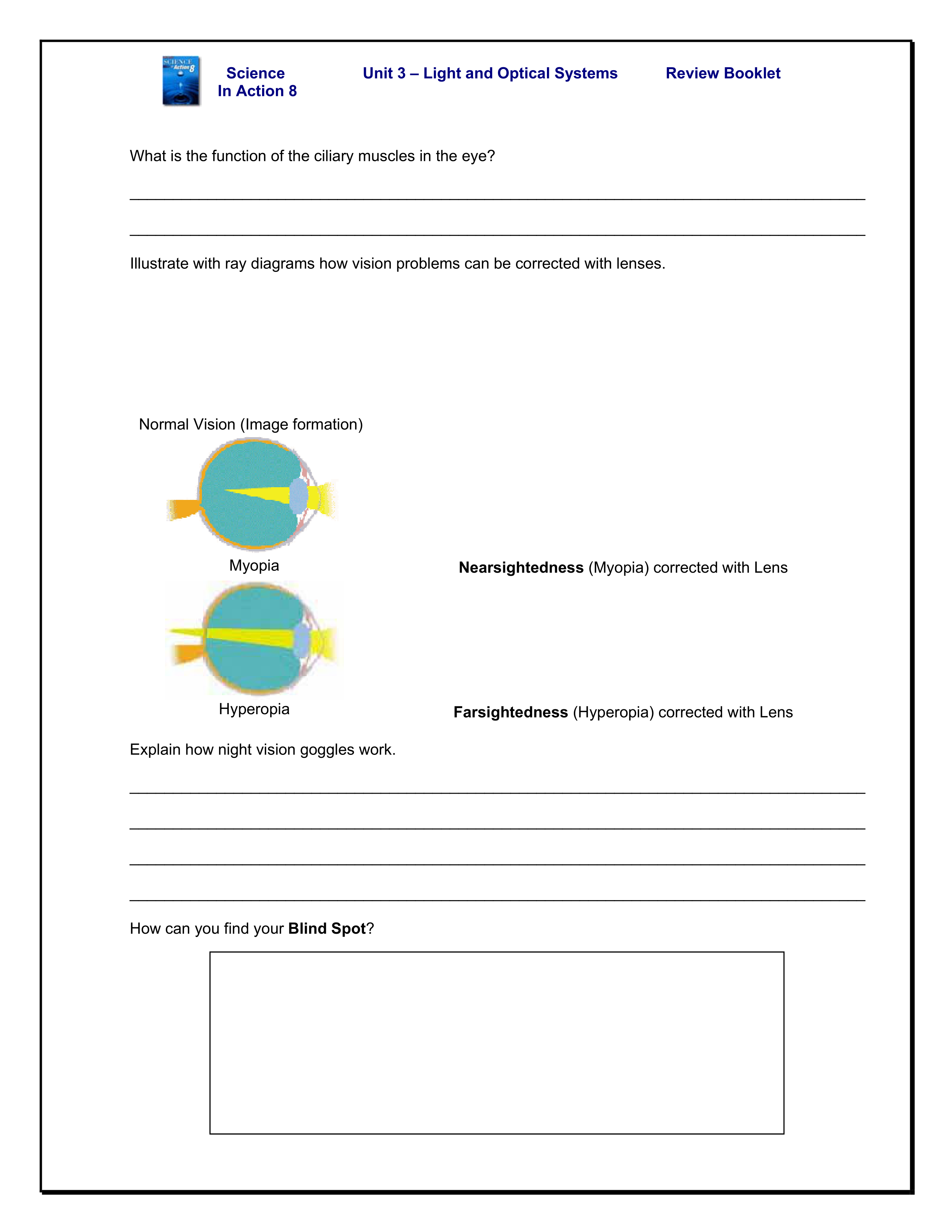 Science 82 Light and Optics Review Don Moon Library Formative