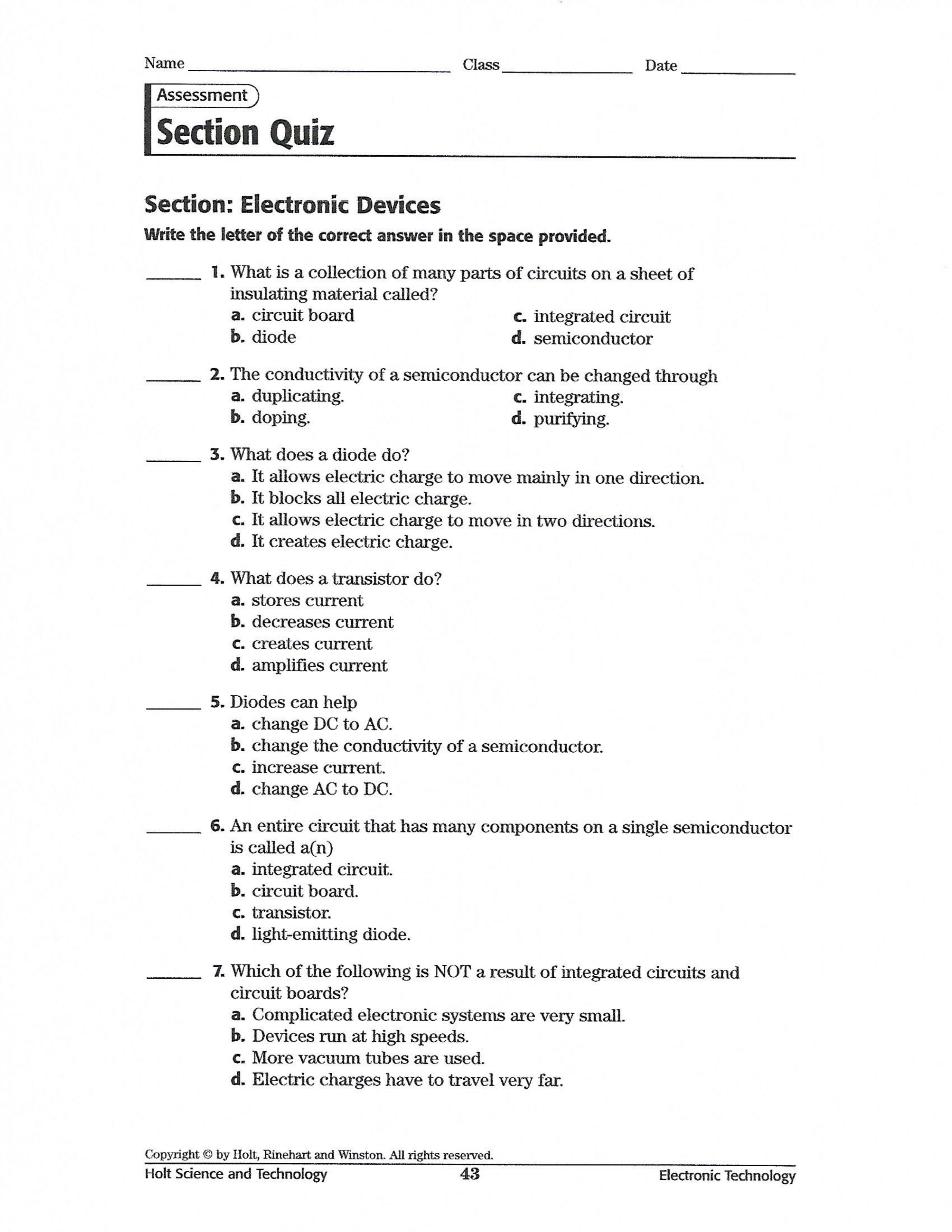 Electronic Devices Quiz Craig Fisher Library Formative