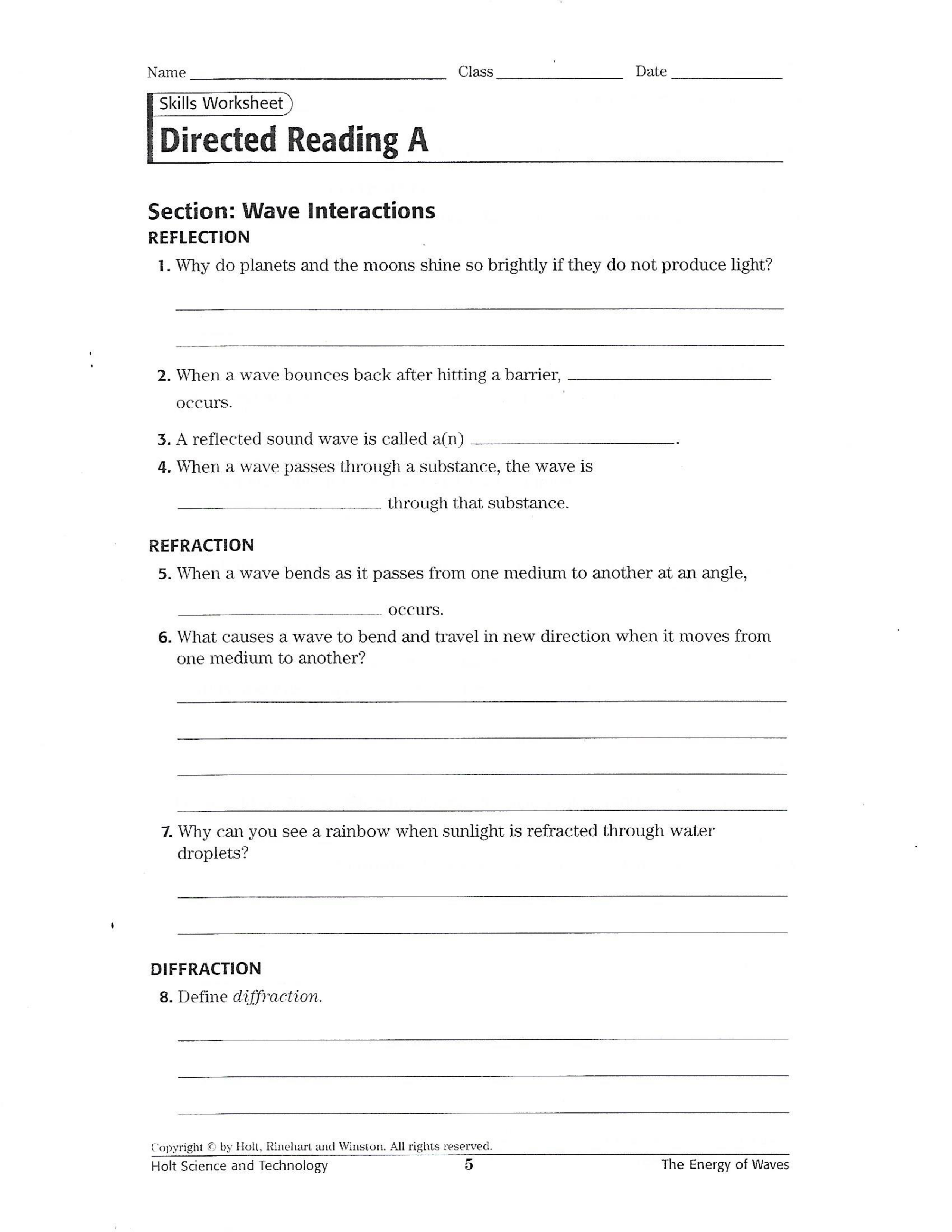 Wave Interactions Worksheet - Craig Fisher | Library | Formative