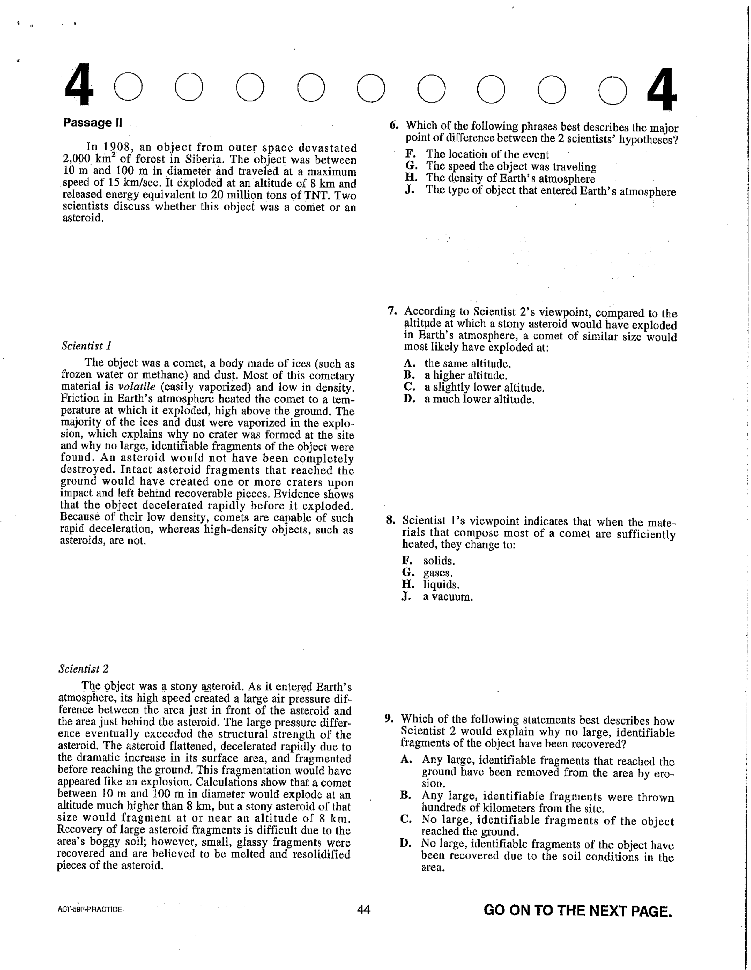 ACT Practice Test Julie Lundeen Library Formative