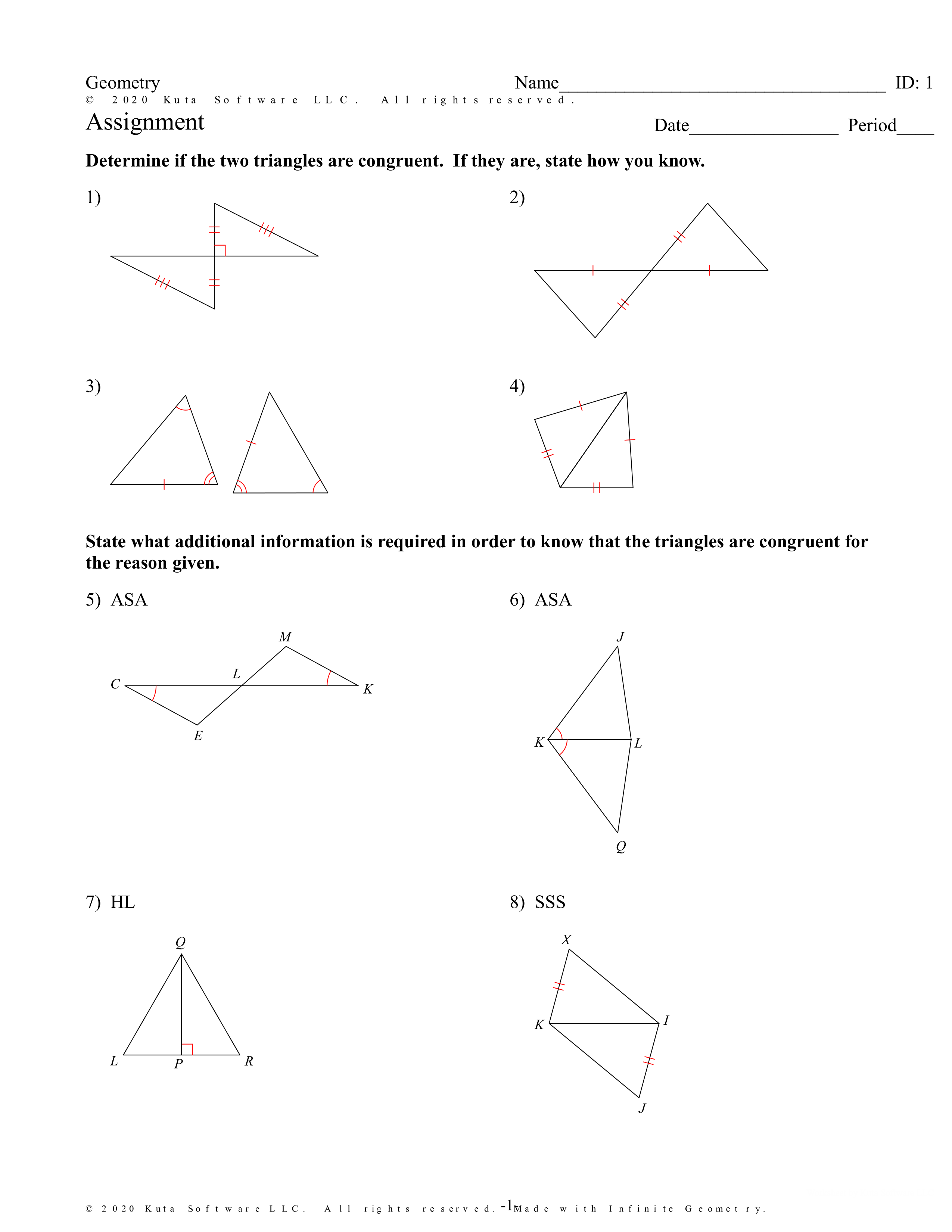 Triangle Congruence Practice Michelle Shivers Library Formative