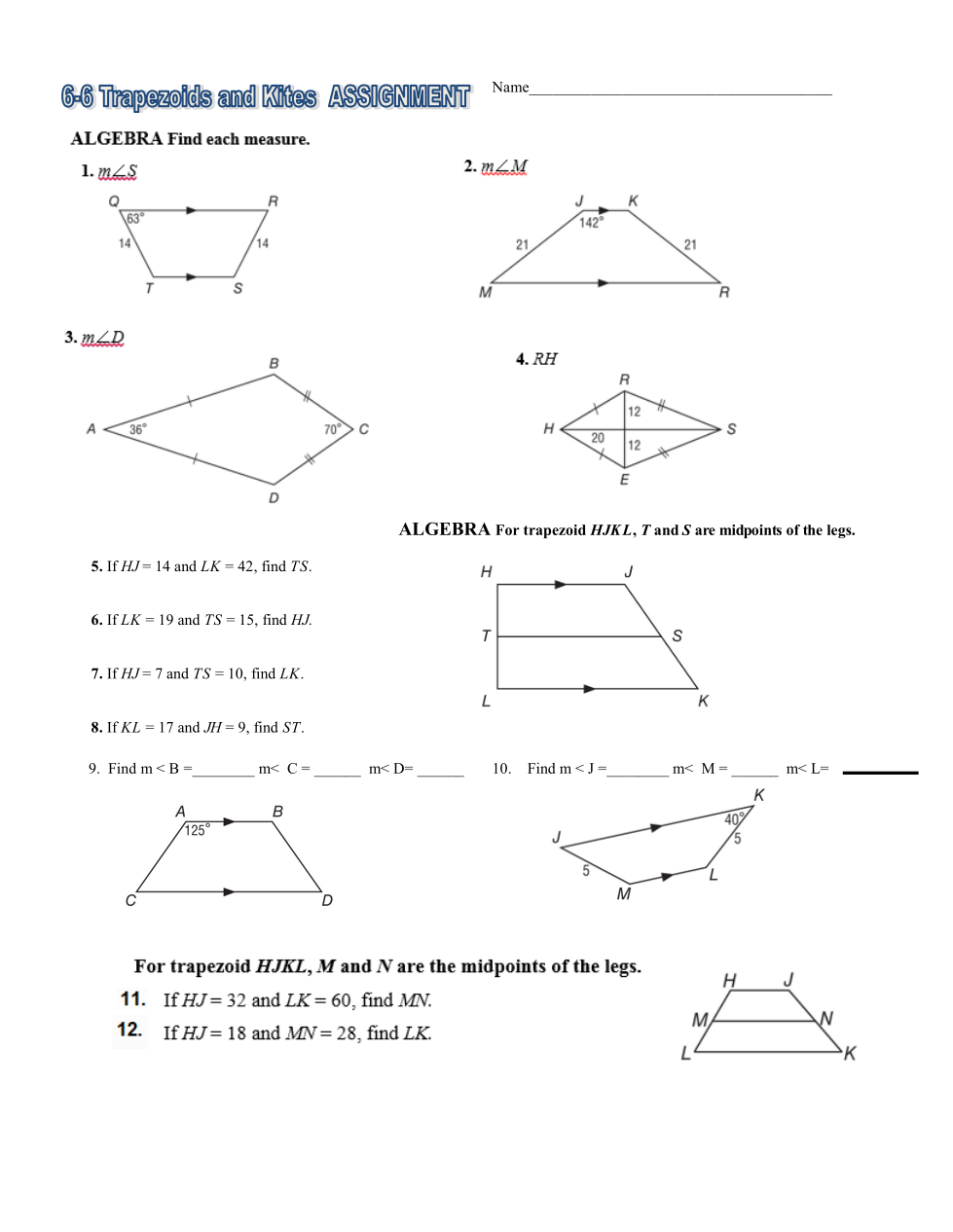 66 Properties of Trapezoids & Kites Larry Mooney Library Formative