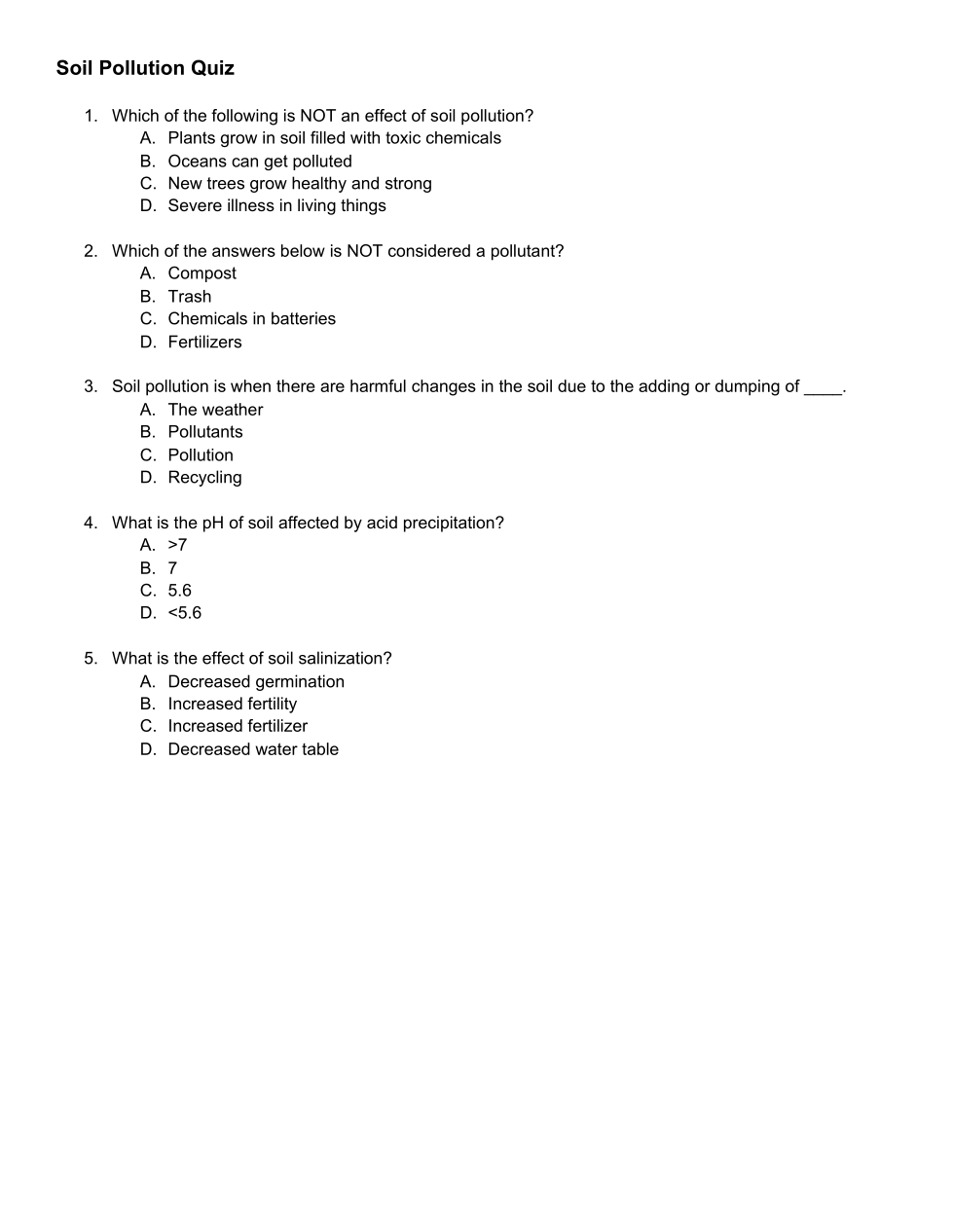 Soil Pollution Quiz JULIA ZAHN Library Formative