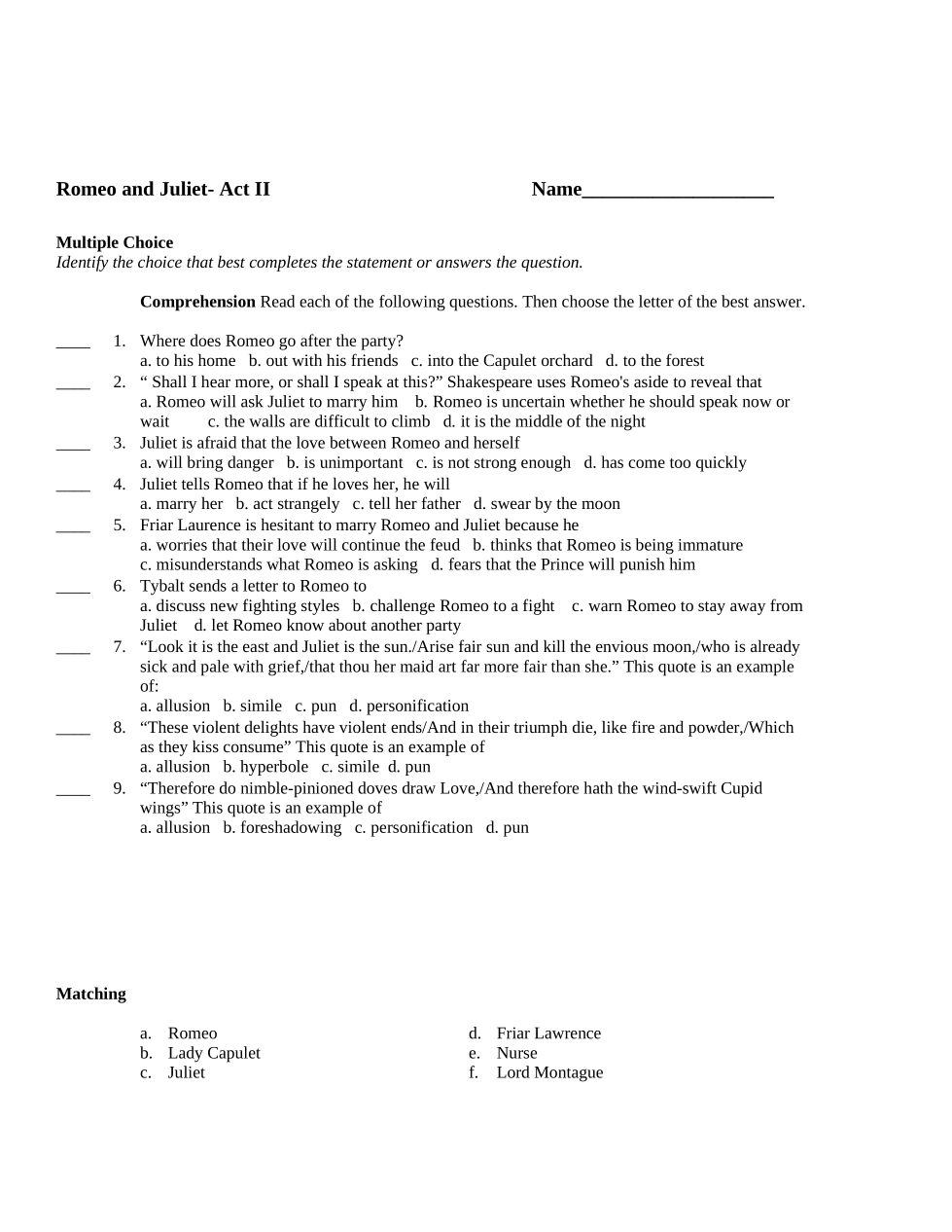 Romeo and juliet discussion questions picture