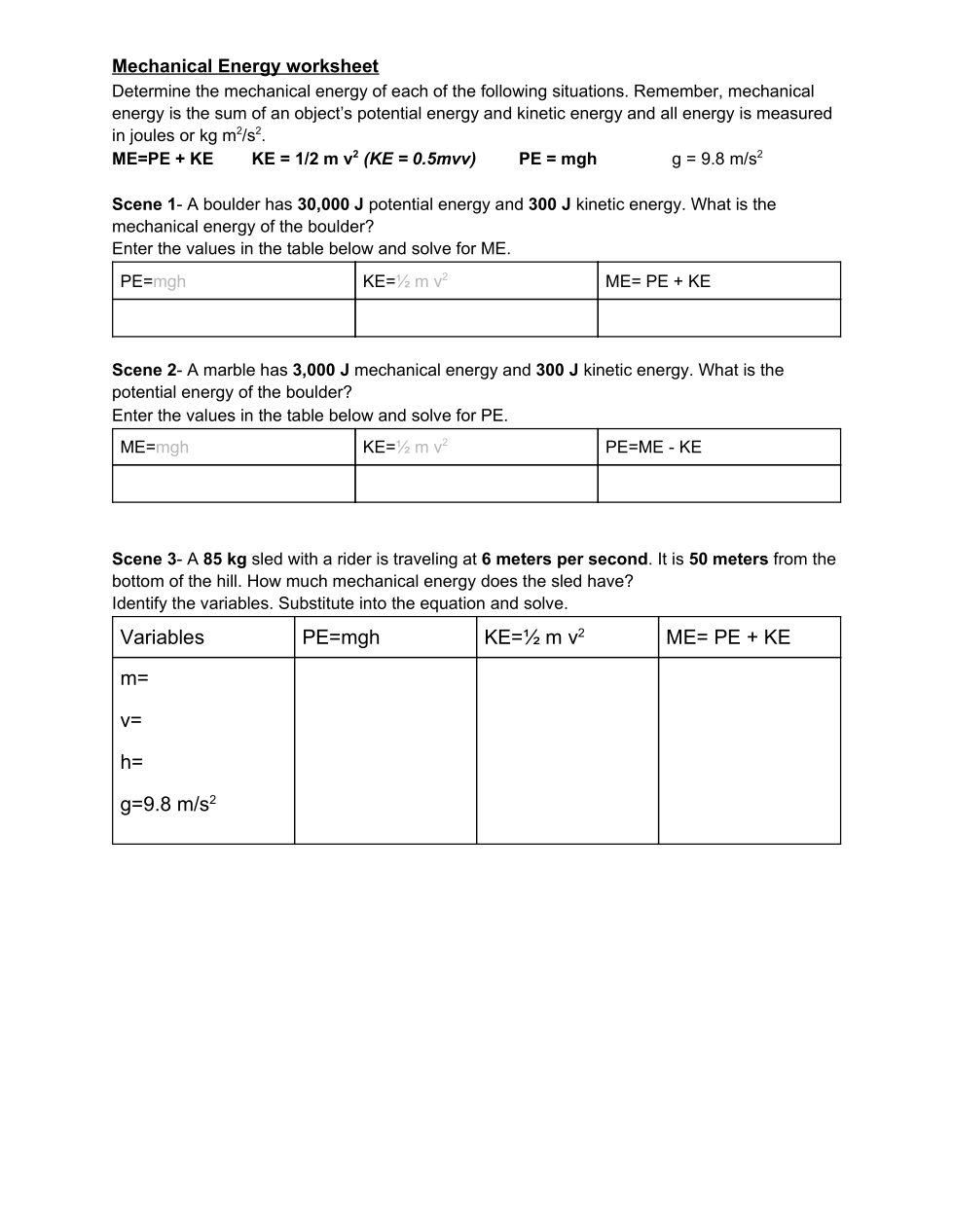 12 Calculating mechanical energy M Tamara Hyde Library Formative