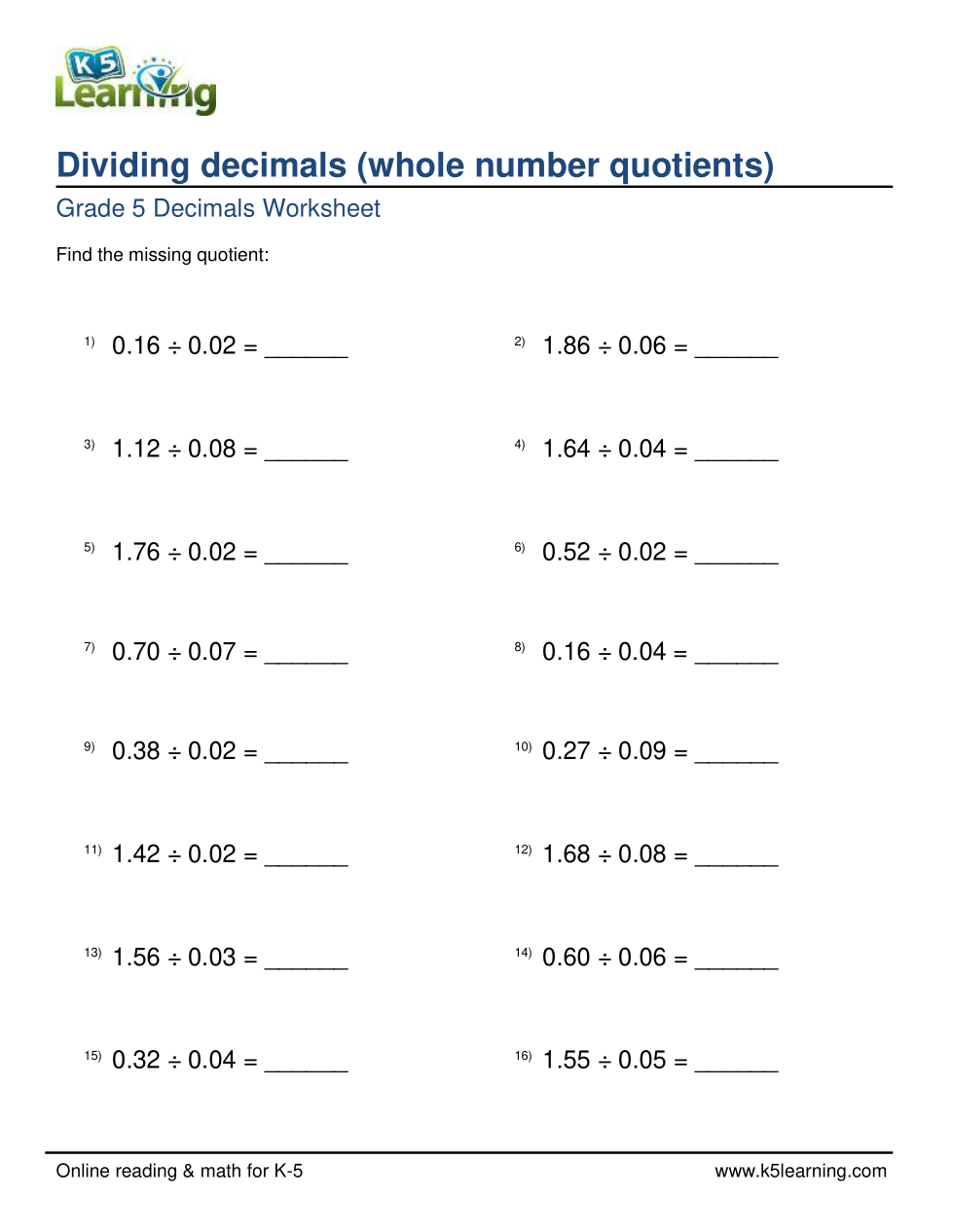 Dividing Decimals Worksheet (1/13/22) - Luis Cruz | Library | Formative