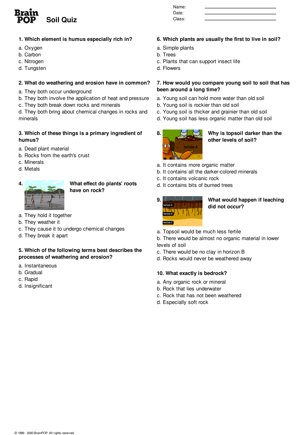 GoFormative BrainPOP Soil Quiz Jenna Whisnant Library Formative