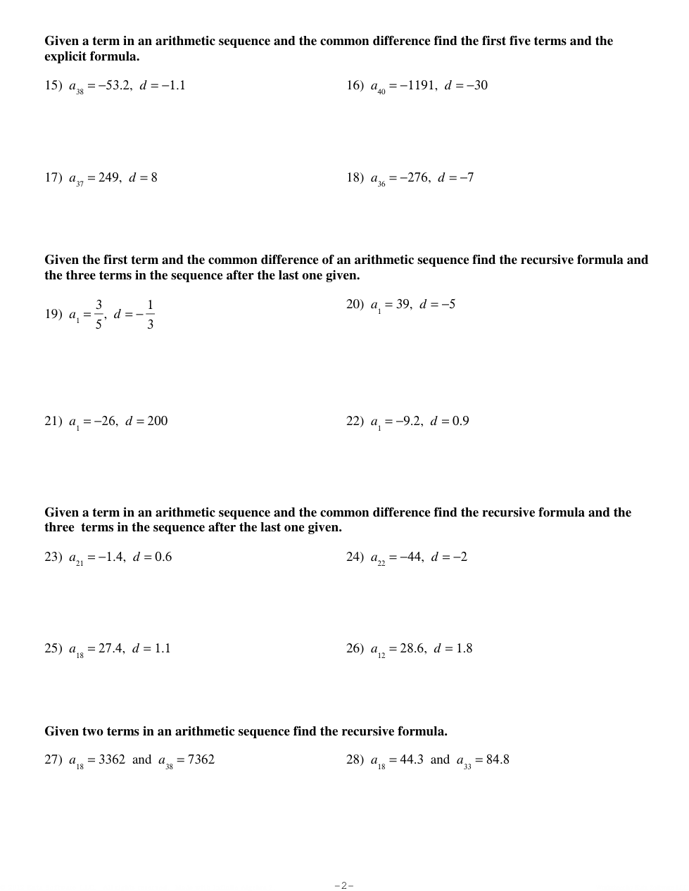 Linear/ Arithmetic Sequences - Theresa Joseph | Library | Formative