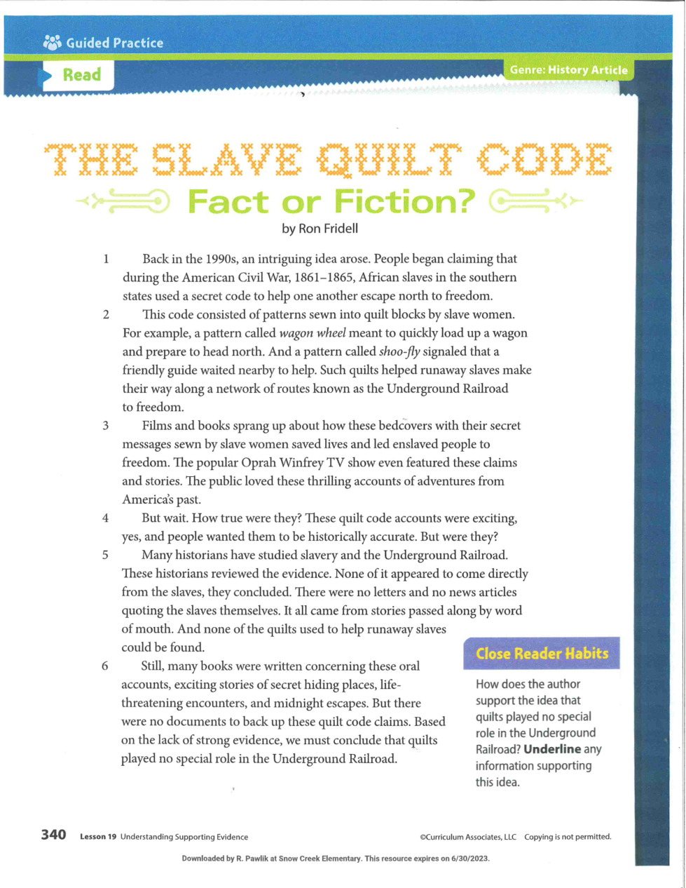 The Slave Quilt Code Rhonda Pawlik Library Formative