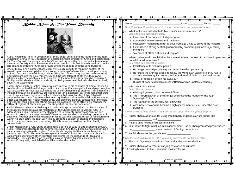 Kublai Khan & The Yuan Dynasty