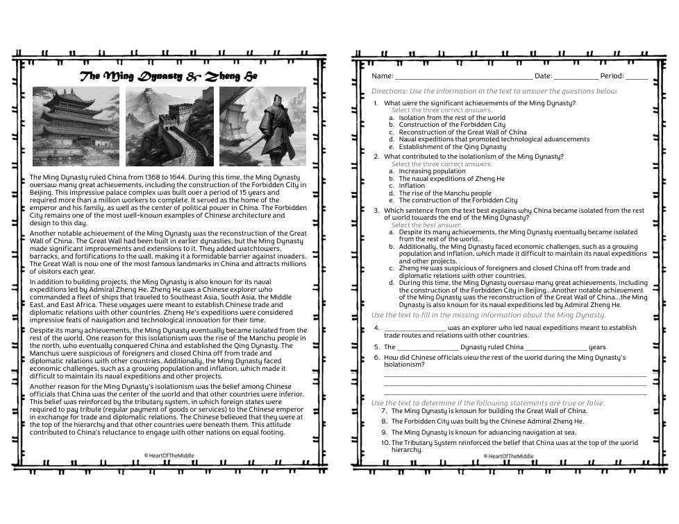 The Ming Dynasty & Zheng He