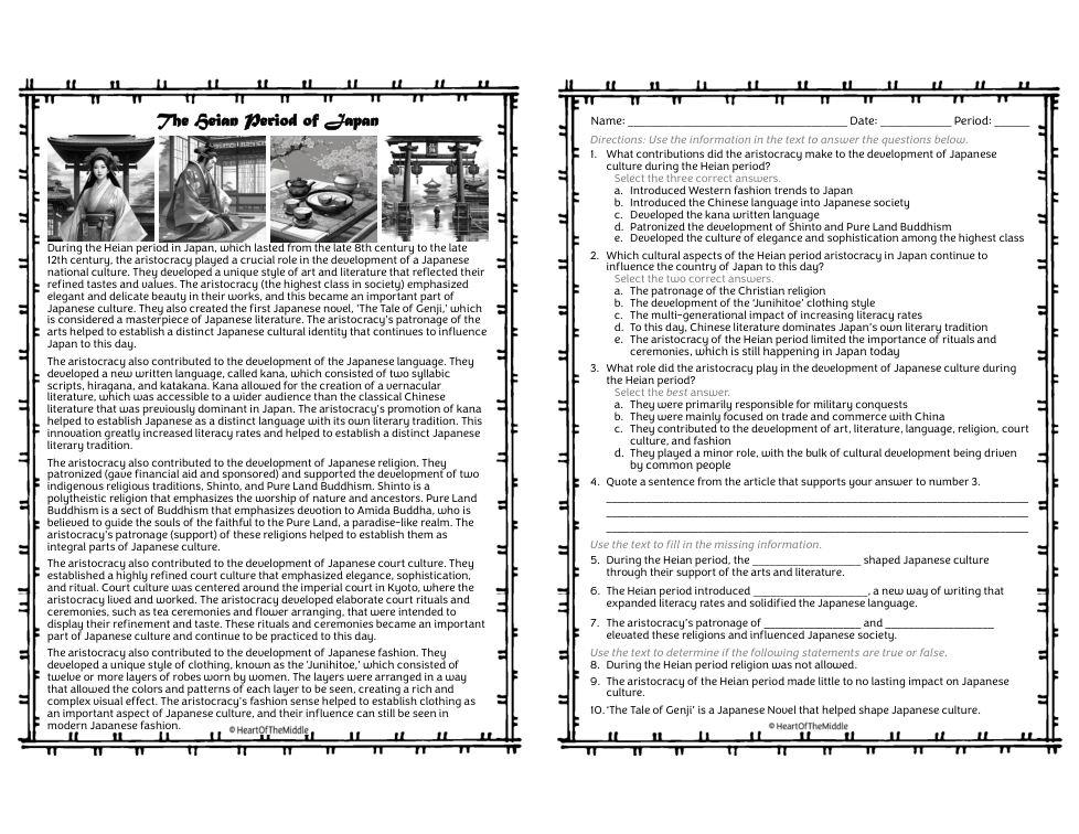 The Heian Period of Japan