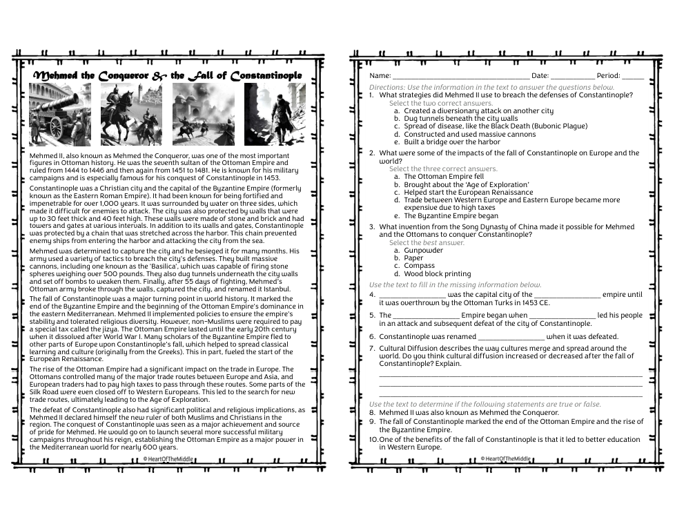 Mehmed the Conqueror & the Fall of Constantinople