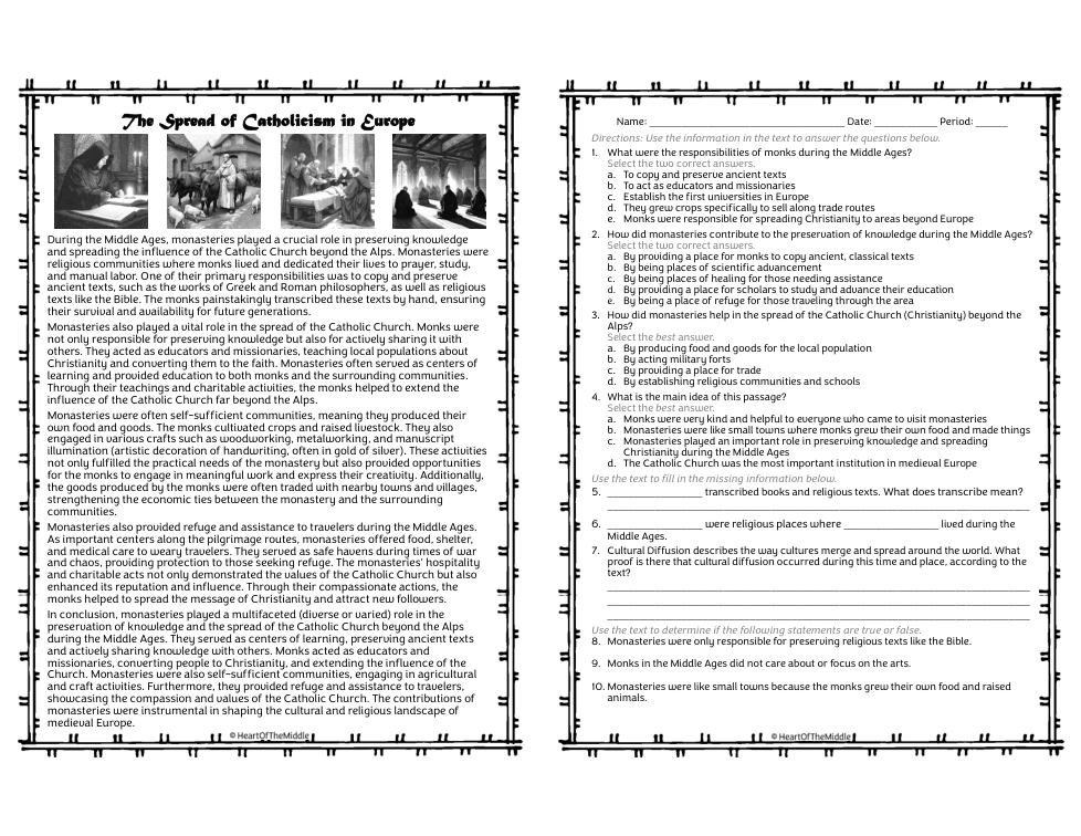 The Spread of Catholicism in Europe