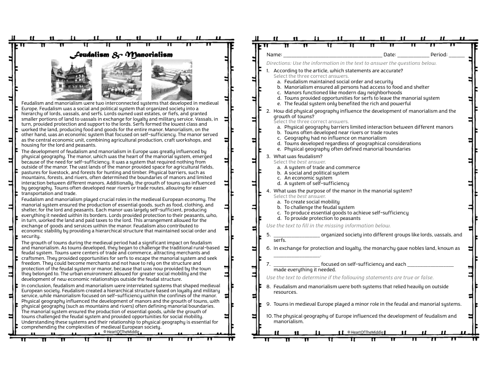 Feudalism & Manorialism