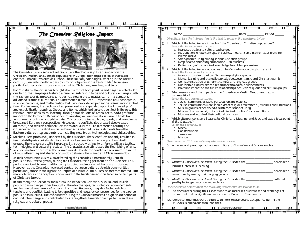 The Crusades: Religious Impact