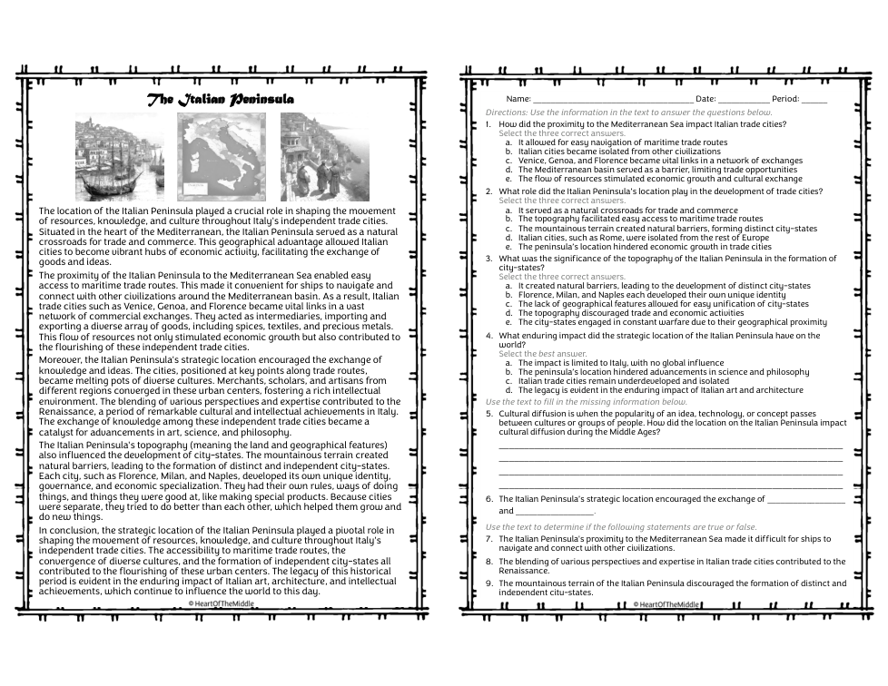 The Italian Peninsula