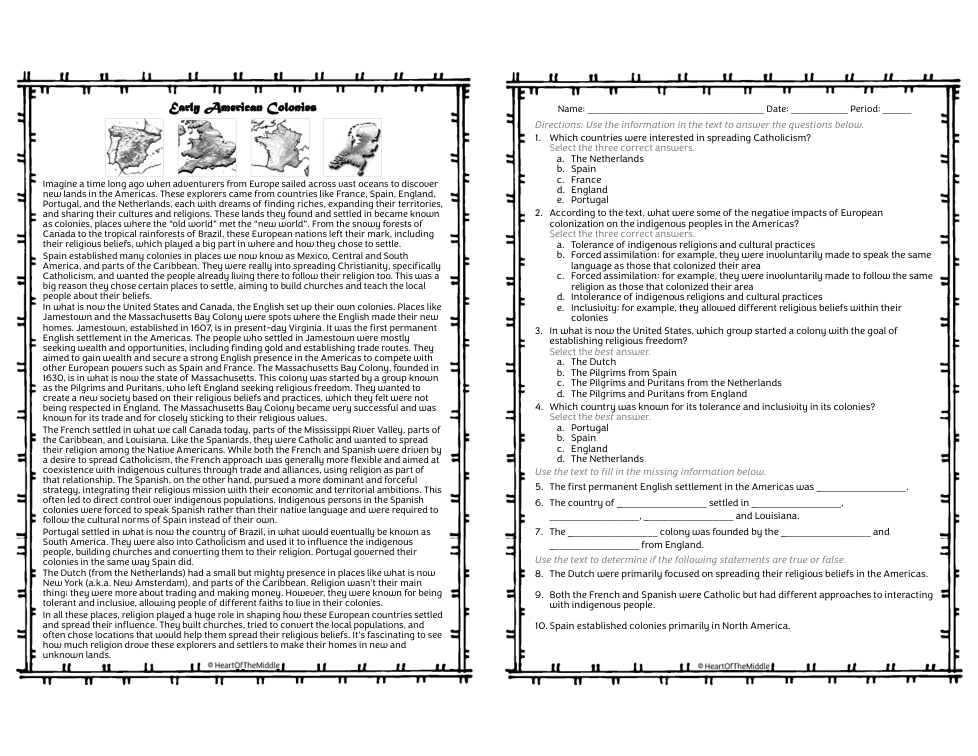 Early American Colonies