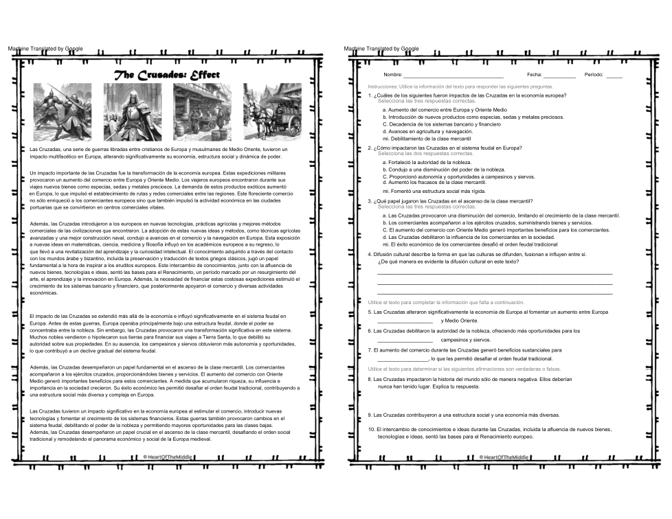 The Crusades: Effect