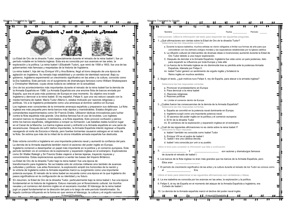 Queen Elizabeth I & the Spanish Armada