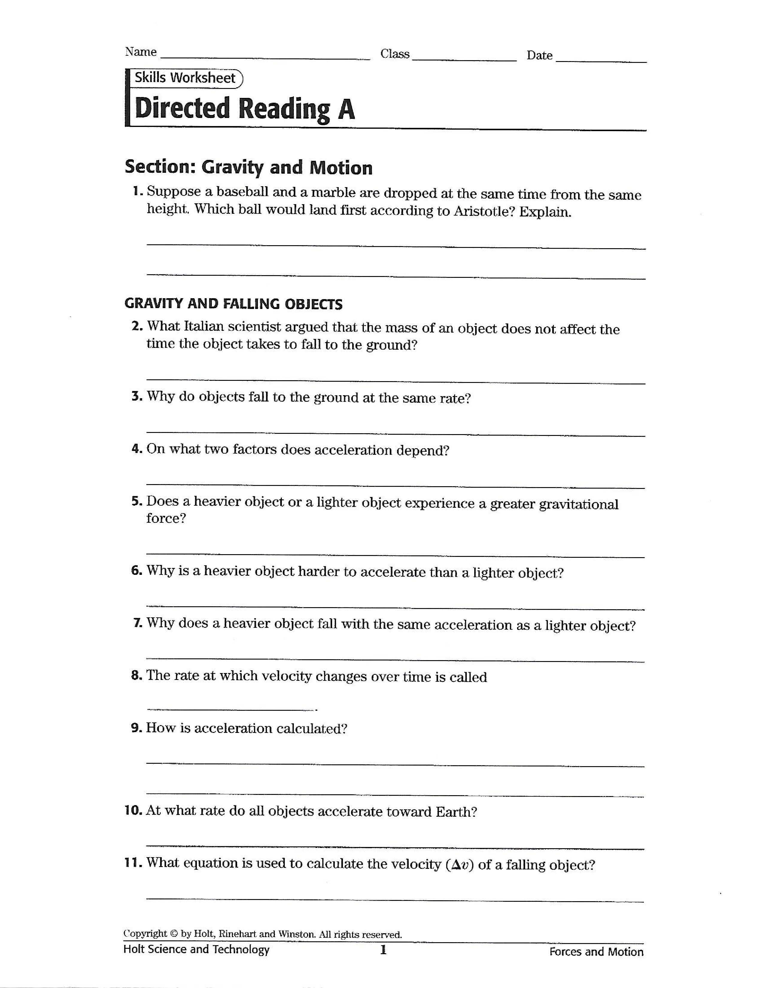 Gravity & Motion Worksheet - Craig Fisher | Library | Formative