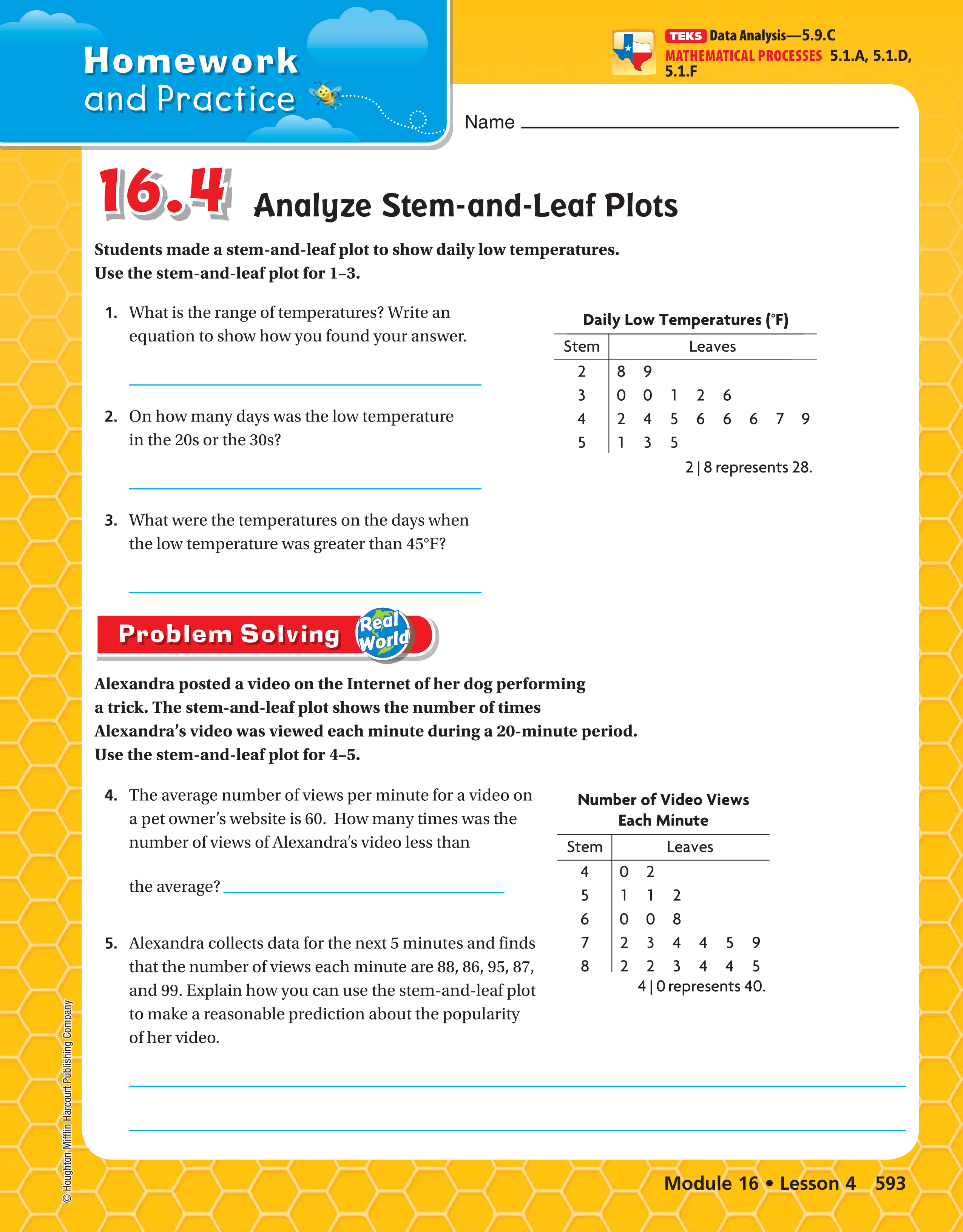  Week 29 Analyze Stem and Leaf Plots Nicholas Glaeser Library 