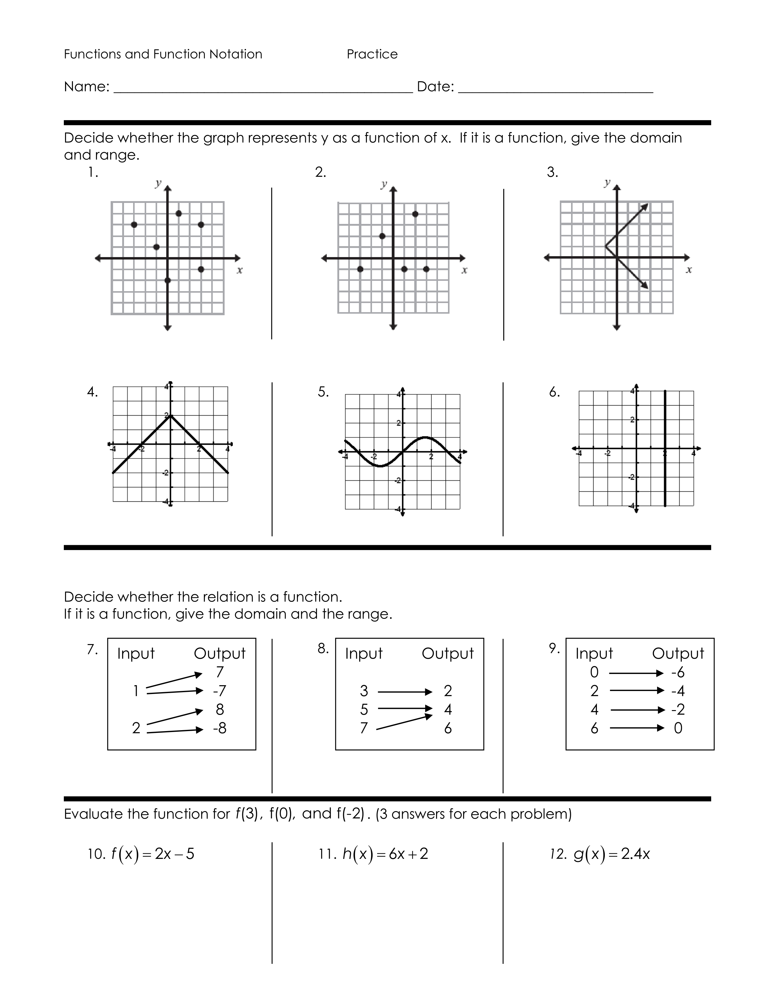 Assignment 006U2 Functions and Function Notation - Eric Porter | Library |  Formative